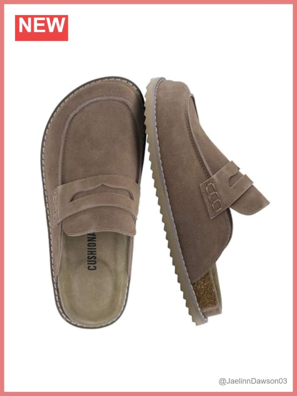 Suede Penny Clog Mule, Memory Foam Cushioned Slip-On with Cork Footbed
